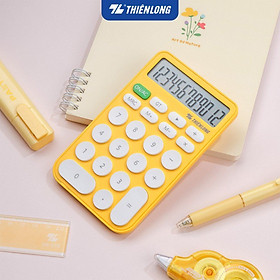 Máy tính cầm tay văn phòng để bàn Thiên Long Flexio - máy tính mini 12 số, phù hợp tính toán, bảo hành chính hãng