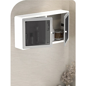 Mua Hộc Tủ Treo Tường Đựng Đồ Thiết Kế 2 Cửa Đóng Mở (không cần khoan tường)