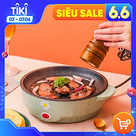 Mua Bếp Nướng/Nồi Nướng Điện BARWELL DAISY Hình Tròn Không Khói Chống Dính Đa Năng Kích Thước 22x7x18cm- Hàng Chính Hãng