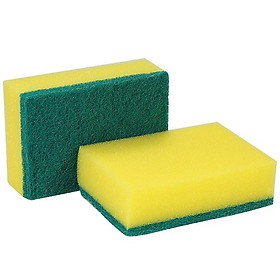 Mua Combo 2 miếng rửa chén bát và cọ xoong nồi xanh vàng siêu sạch đa công dụng - Tặng 1 dây cột tóc hoa cúc màu ngẫu nhiên