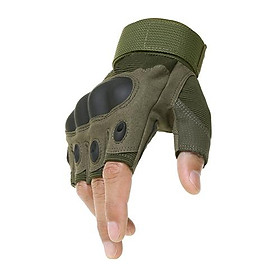 Găng tay chiến thuật ngoài trời Huấn luyện quân đội Thể thao Leo núi bắn súng đi xe đạp đi xe đạp đầy đủ ngón tay chống trượt băng Color: green Size: XL