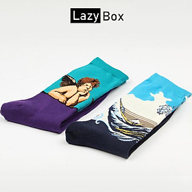 Bộ 2 tất dài unisex phong cách hội họa cổ điển