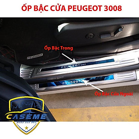 Ốp Bậc Cửa Peugeot 3008 Mẫu INOX cao Cấp