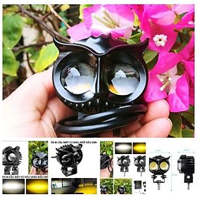 1 ĐÈN LED TRỢ SÁNG BI CẦU KIỂU MẮT CÚ SÁNG PHA VÀNG CỐT TRẮNG LẮP XE MÁY ÔTÔ 