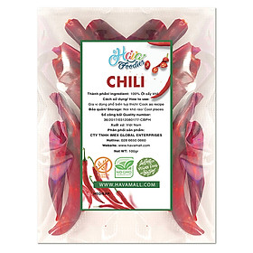 Ớt Nguyên Trái Siêu Cay Sấy Lạnh Havafoodies Gói 100g – Chili Dried