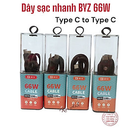 Mua Dây sạc siêu nhanh BYZ X97C công suất 66W  chân cắm Type C ra Type C  dây vải dù chắc chắn và chống rối  Hàng chính hãng