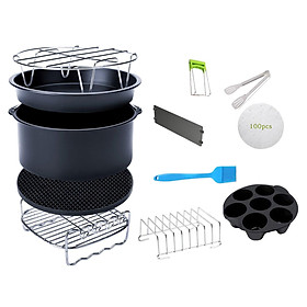 12pcs/set 8" Air Fryer Accessories 4.2QT-6.8QT Skewers Rack Baking Papers
