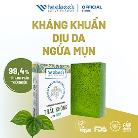 Xà Bông Tắm Thuần Chay Cao Cấp Lá Trầu Không Heebee's Sạch Khuẩn, Ngăn Ngừa Vi Khuẩn, Giảm Mụn Lưng, Giảm Sần 100G
