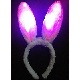 Cài tóc tai thỏ lông nhung có đèn led halloween