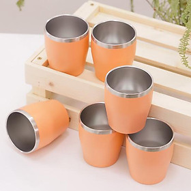 Mua  Hàng chính hãng  Combo 6 Cốc giữ nhiệt inox Trino 350ml  Bằng Inox 304  Thành cao 9.3cm  Miệng rộng 8.2cm  Hộp đựng Catton