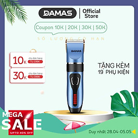 Tông Đơ Cắt Tóc Chuyên Nghiệp Không Dây DAMAS DH6820G - Hàng Chính Hãng - Xanh dương