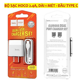 Mua Bộ Củ Cáp Sạc Type C Hoco - C73 Sạc Nhanh 2 CỔNG 2.4A/18W - Hàng Chính Hãng