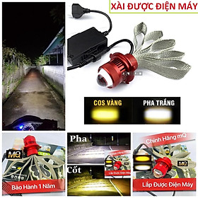 Mua Đèn pha led xe máy ô tô 60W bi cầu đuôi công xài điện máy cốt vàng pha trắng lắp không cần độ