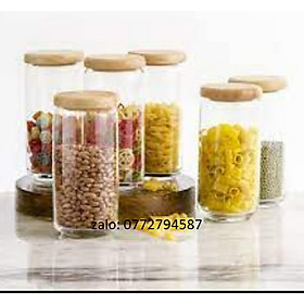 Mua Hũ thủy tinh cao cấp nắp gỗ 325ml 500ml 650ml 750ml 1000ml