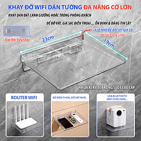 Mua Kệ Wifi Dán Treo Tường Nhựa Acrylic Trong Suốt Để Modem Router Kèm Miếng Dính Lớn Siêu Chắc Hamart