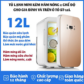 Mua (Bh 1 năm) Tủ lạnh mini 12 lít SAST ST12L 2 chế độ làm lạnh hâm nóng cho gia đình và trên ô tô hiển thị nhiệt độ