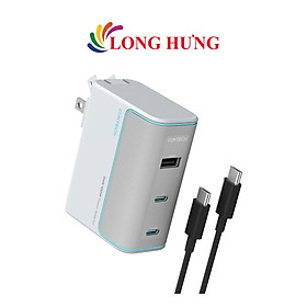 Combo cốc sạc Cuktech GaN 1USB 2Type-C 100W + Cáp USB Type-C to Type-C AD1003US - Hàng chính hãng
