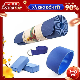 Combo Thảm Tập Yoga 6mm, 2 Gạch Yoga, Vòng Tập Yoga Trơn, Dây Đai Yoga Cotton - YOGA QG, Thảm TPE 2 Lớp Cao Cấp, Chống Trơn Trượt, Vòng Nhựa ABS Bọc TPE Chịu Lực Cao; Gạch Chất Liệu EVA Bền Đẹp, Không Mùi; Dây Đai Cotton Hỗ Trợ Giãn Cơ- Hàng chính hãng