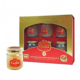 Hộp Quà Gold Bird - Nước Yến Sào Nguyên Tổ Chưng Đường Phèn - 6 hũ 190g