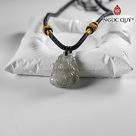 Mặt dây chuyền hồ ly đá thạch anh tóc xanh 19x24mm mệnh thủy, mệnh mộc - Ngọc Quý Gemstones