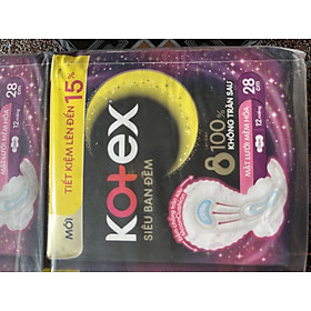 (Gói lớn 12 Miếng)-1 Gói Băng Vệ Sinh Kotex Siêu Ban Đêm 28cm - Mỗi Gói 12 Miếng- HSD luôn mới