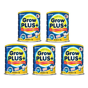 BỘ 5 LON SỮA BỘT GROWPLUS+ DINH DƯỠNG HIỆU QUẢ GIÚP TRẺ TĂNG CÂN KHỎE MẠNH