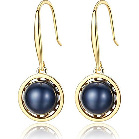 Bông tai bạc thật xi vàng 2 màu ngọc trai S925 B2370-Bảo Ngọc Jewelry