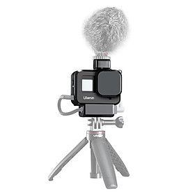 Ulanzi G8-9 Plastic Cage Case Vlogging Protection Frame with Microphone Cold Shoe Mount and Lens Filter Adapter Action