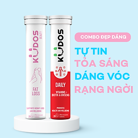 Combo Đẹp Dáng - Viên sủi giảm câ .n KUDOS FAT LOSS + Viên sủi vitamin