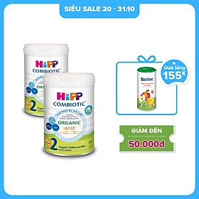 Combo 2 lon sữa bột dinh dưỡng công thức HiPP 2 Organic Combiotic chất