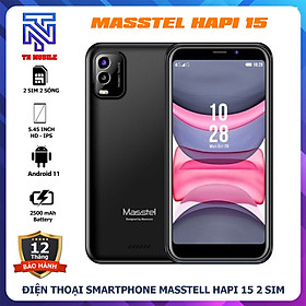 Điện thoại smartphone Masstel Hapi 15- 2 Sim, Tặng kèm ốp lưng