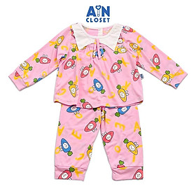 Bộ quần áo dài bé gái họa tiết Thỏ Carrot hồng thun cotton - AICDBGY2NKUX - AIN Closet