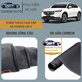 Thảm Taplo 3 Lớp Dành Cho Xe HONDA HR-V, Nhung Lông Cừu Và Da Vân Carbon Cao Cấp - Hàng Chính Hãng