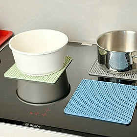 Set 4 Miếng Lót Nồi Silicon Vuông Chống Trầy Xước Bếp Từ/Bếp Điện – Bảo Vệ Mặt Bếp Cảm Ứng, Chịu Nhiệt 300°C, Chống Trượt An Toàn - HÀNG CHÍNH HÃNG MINIIN