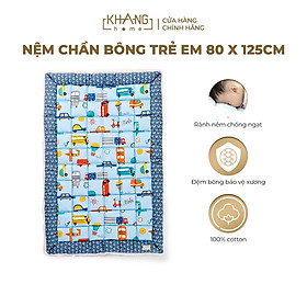 Nệm Trẻ Em Chần Bông Khang Home BabySafety An Toàn Giấc Ngủ Cho Bé Sơ Sinh Size 80x125cm