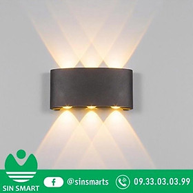 Đèn trang trí hắt tường 2 đầu 6w và 8w chống nước