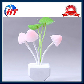 Mua Đèn ngủ cây nấm lá sen tự sáng khi trời tối