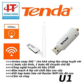 Mua Thiết bị thu WIFI 300M TENDA U1 Hàng MICROSUN-ADNT bảo hành 36 tháng