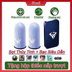 Mua Găng tay chơi game cho ff siêu nhạy Sợi Thủy Tinh Nano Bạc Bao tay Mobile cảm ứng chống mồ hôi chống trượt - Bộ 2 ngón Tặng Box nắp trượt