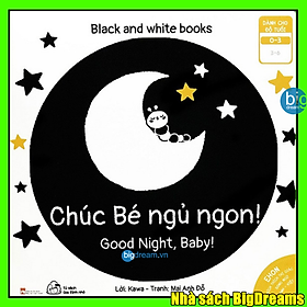 Hình ảnh Ehon Song Ngữ Chúc bé ngủ ngon Black And White Books - Tranh kích thích thị giác cho trẻ sơ sinh