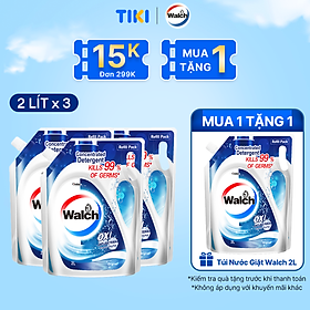 Combo 3 Túi nước giặt kháng khuẩn, khử mùi Walch (2Lx3)