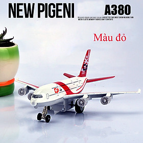 Đồ chơi mô hình máy bay AIRBUS A380 KAVY No 8807 chất liệu hợp kim có nhạc và đèn đẹp, bền có thể trang trí