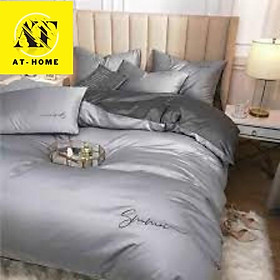 Mua Set 5 Món Vỏ Chăn Ga Gối Tencel 40s SUMOI - Xám Đậm - AT HOME