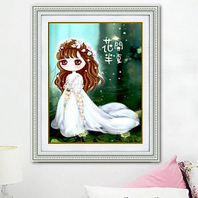 Mua Tranh thêu kín chữ thập cô dâu chibi HH0899  kích thước 51*62 cm
