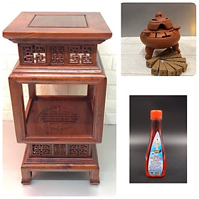 Mua Đôn gỗ hương kê tượng kê đồ phong thủy  mẫu đôn đèn mặt 30x30 cao 60cm (  sản phẩm đi combo lư đốt trầm vad trầm tháp và  1chai nước thơm lau đồ gỗ) TP1054