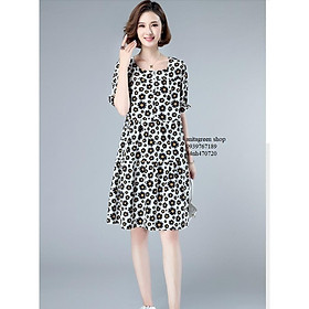 Nh470720-ĐẦM SUÔNG HOA CÚC TAY NGẮN