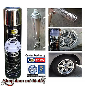 Mua Sơn Xịt Mạ Inox - Crom - màu bạc chrome mờ nhám Bosny