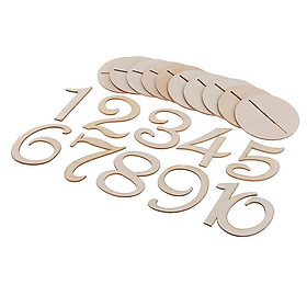 10 Sets Unpainted Wooden Table Numbers Decors Wedding Numbers Wooden Decorations Wedding Supplies