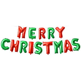 Set bong bóng chữ Merry Christmas