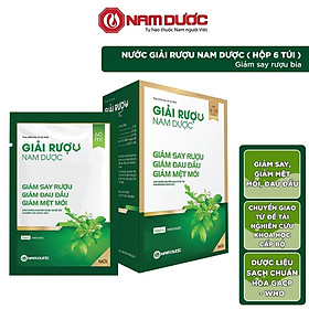 Nước giải rượu Nam Dược hộp 6 túi giảm say, tăng cường chức năng giải độc